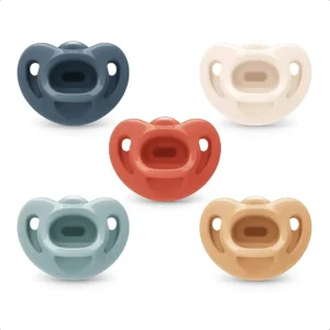 5 Pack Comfy Pacifier 100 Silicone One Piece