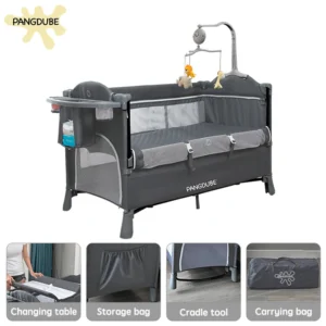 Multifunctional Convertible Bed with Rocker &  Playpen