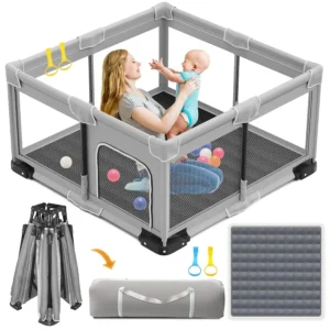 Foldable Playpen for Babies and Toddlers 50x50 Inches