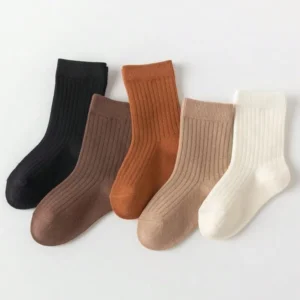 Five Pairs of  Breathable Boys and Girls Socks