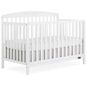 5-in-1 Convertible Full-Size Baby Crib in White,Converts to Toddler Bed