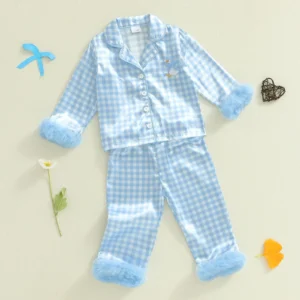 Girl Satin Pajamas Clothes Set Toddler